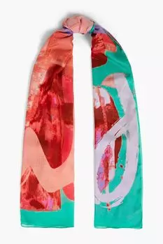 Марлевый шарф с принтом PAUL SMITH, красный