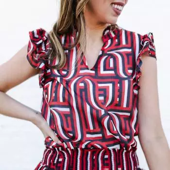 Marley Топ In Touchdown Garnet/черный MICHELLE MCDOWELL