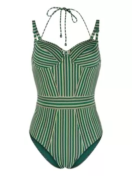 Marlies Dekkers дутый купальник Holi Vintage в полоску, зеленый