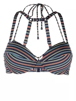 Marlies Dekkers полосатый топ бикини с эффектом пуш-ап, синий