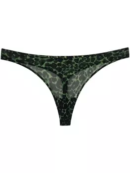 Marlies Dekkers трусы-стринги Rhapsody с леопардовым принтом, зеленый