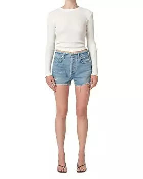 Марло Винтаж Джинсовые Шорты с Высокой Посадкой Citizens of Humanity, синий