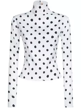 Marni атласный топ в горох, белый