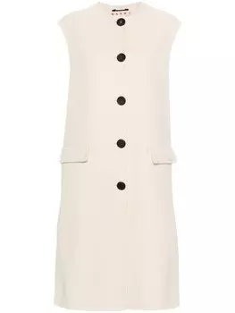 Marni безрукавка с вышитым логотипом, нейтральный цвет