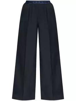 Marni брюки широкого кроя из натуральной шерсти, синий