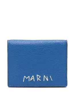 Marni бумажник с вышитым логотипом, синий
