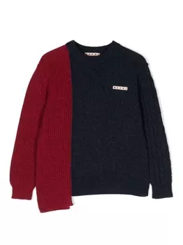 Marni джемпер асимметричного кроя в двух тонах, синий