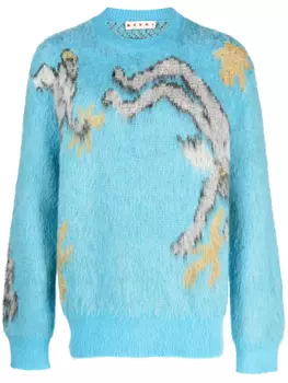 Marni джемпер с узором, синий