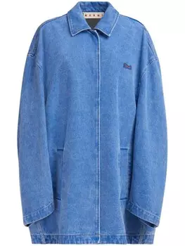 Marni джинсовая куртка с логотипом-аппликацией, синий