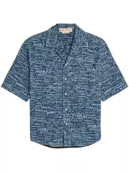 Marni джинсовая рубашка Logo Western, синий