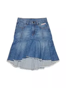 Marni джинсовая юбка асимметричного кроя, синий