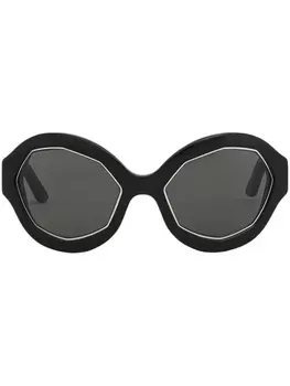 Marni Eyewear солнцезащитные очки Cumulus Cloud в круглой оправе, черный