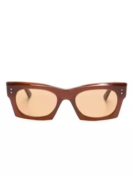 Marni Eyewear солнцезащитные очки Edku в геометричной оправе, коричневый