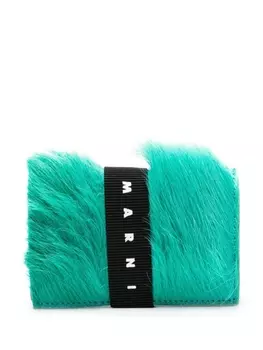Marni фактурный бумажник, зеленый