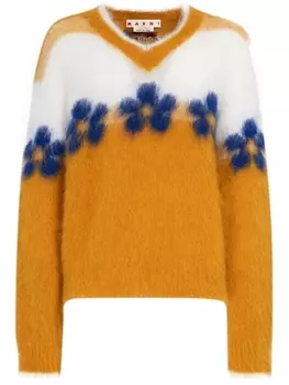 Marni фактурный джемпер, белый