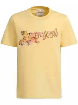 Marni футболка из хлопка с логотипом, желтый
