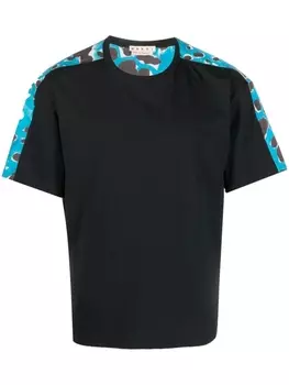 Marni футболка с контрастной вставкой, черный