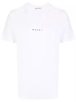 Marni футболка с логотипом, белый