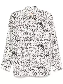 Marni футболка с логотипом, белый
