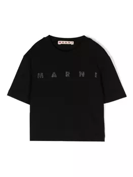 Marni футболка с логотипом, черный