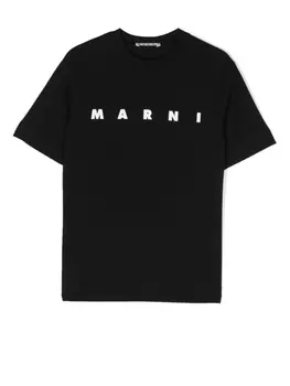 Marni футболка с логотипом, черный