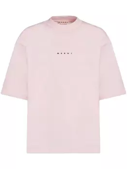 Marni футболка с логотипом, розовый