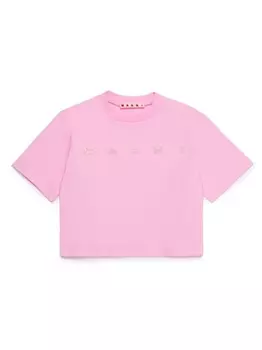 Marni футболка с логотипом, розовый