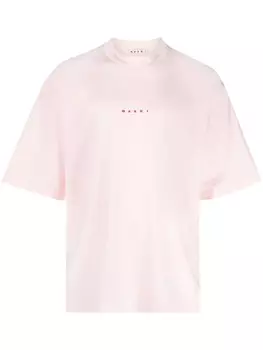 Marni футболка с логотипом, розовый