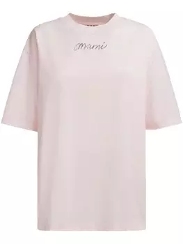 Marni футболка с логотипом, розовый