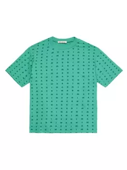 Marni футболка с логотипом, зеленый