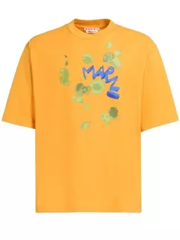 Marni футболка с логотипом, желтый