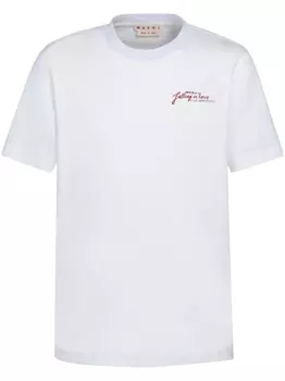 Marni футболка с принтом, белый
