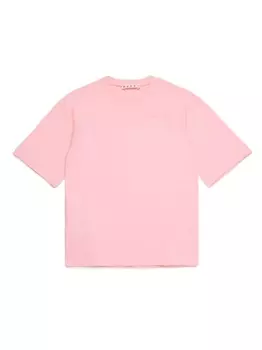 Marni футболка с вышитым логотипом, розовый