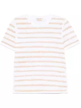 Marni футболка Scribble Stripes, белый
