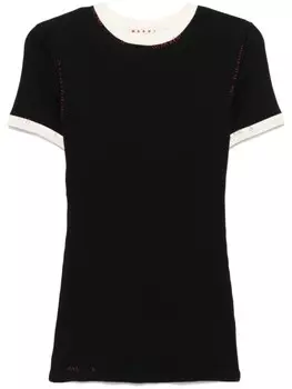 Marni футболка в рубчик, черный