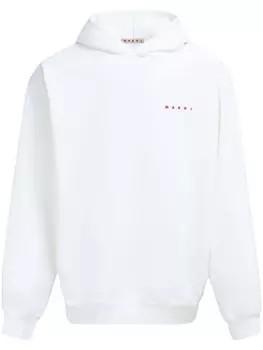 Marni хлопковая толстовка с логотипом, белый