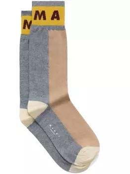 Marni хлопковые носки средней длины, нейтральный цвет