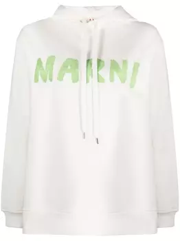 Marni худи с логотипом, белый