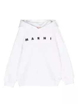 Marni худи с логотипом, белый