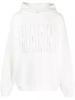 Marni худи с логотипом, белый