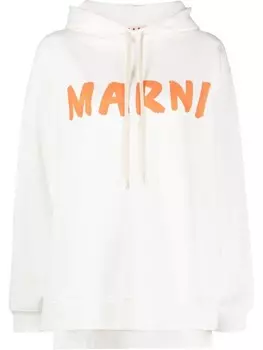 Marni худи с логотипом, белый