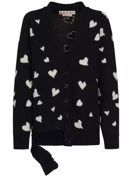 Marni кардиган Bunch of Hearts, черный