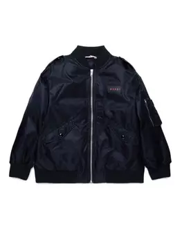 Marni Kids бомбер с логотипом, черный