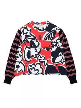 Marni Kids джемпер с графичным принтом, черный
