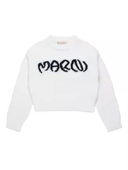 Marni Kids джемпер с логотипом, белый