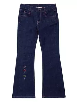 Marni Kids джинсы с нашивкой-логотипом, синий