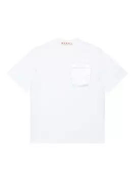 Marni Kids футболка из хлопка с логотипом, белый