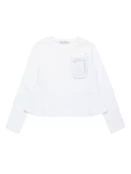 Marni Kids футболка из хлопка с логотипом, белый
