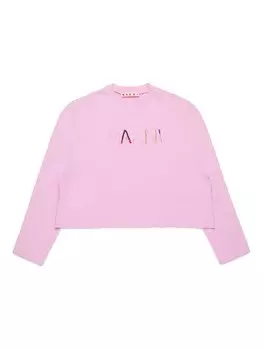 Marni Kids футболка с логотипом, розовый