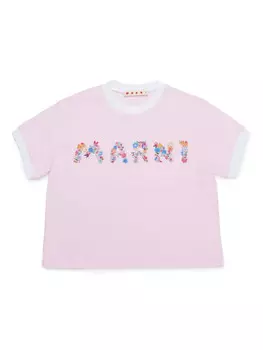 Marni Kids футболка с логотипом, розовый